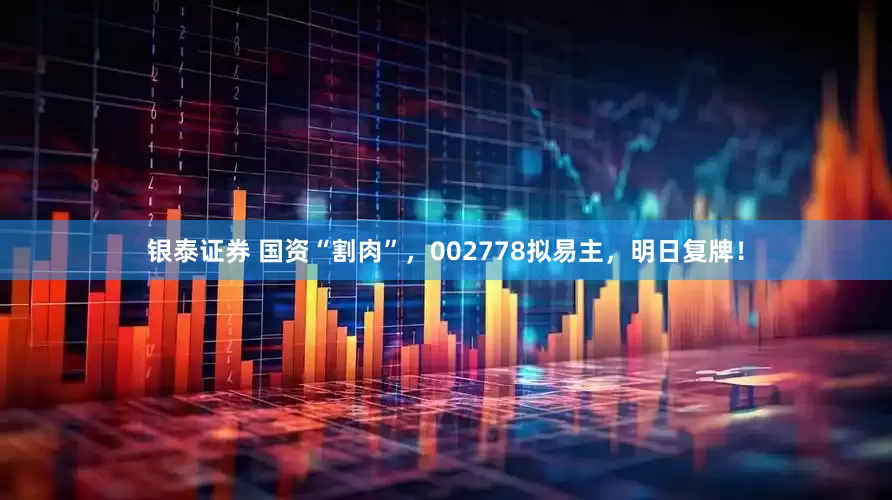 银泰证券 国资“割肉”，002778拟易主，明日复牌！
